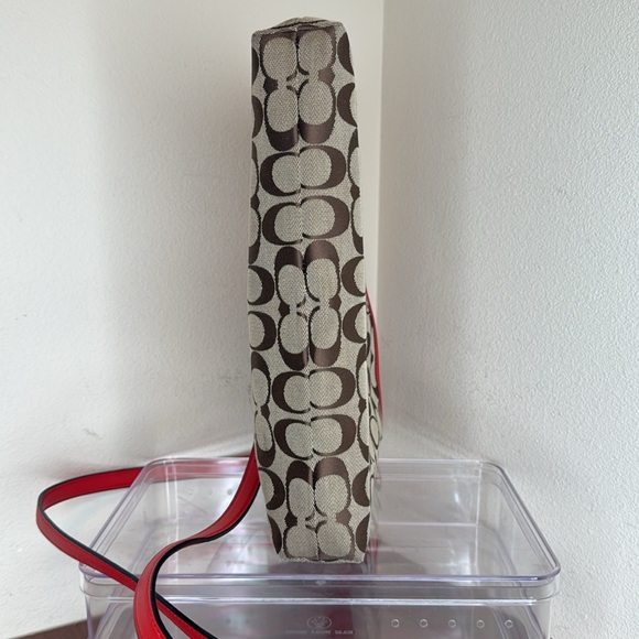 Coach Crossbody Purse, Brown and Red - Picture 13 of 16